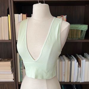 Urban Outfitters Out From Under Hailey Seamless Plunge Bra Top - Seafoam Green